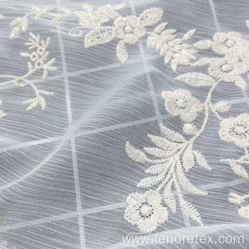 30D Woven Lace Tulle Chiffon Embroidery Fabric